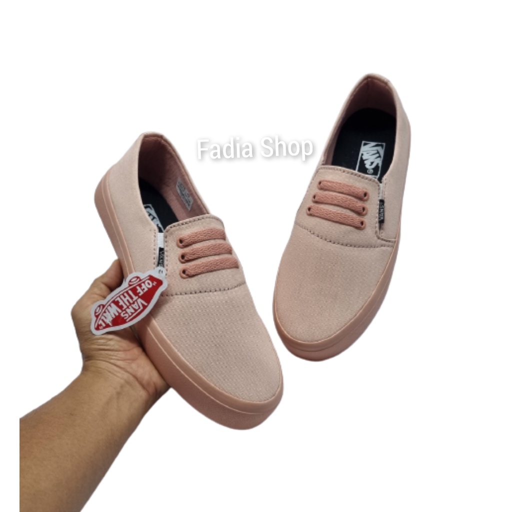 SEPATU WANITA SLIP ON KANVAS 010 TERBARU BERKUALITAS PREMIUM.SEPATU SLIP ON VARIASI TALI 3