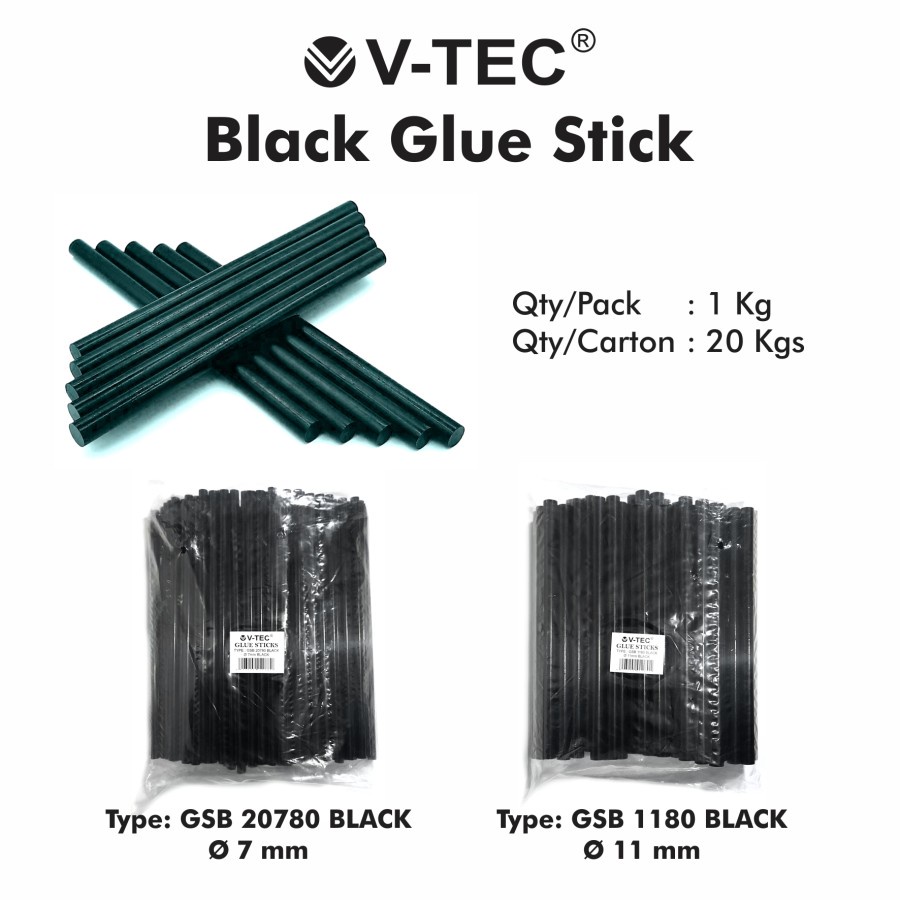 

V-TEC Glue Stick Type GSB 1180 Black (P=20cm, D=11mm)