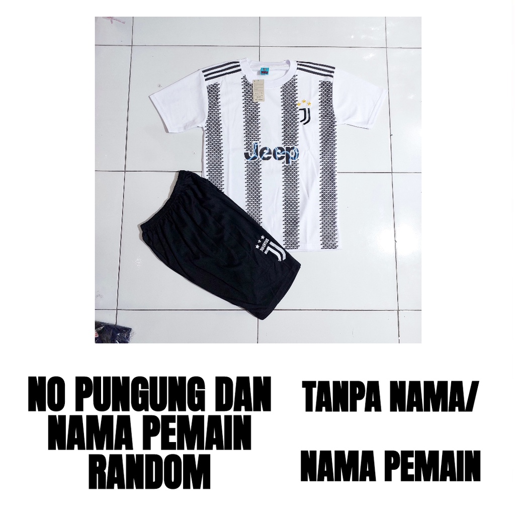 setelan baju bola anak/setelan baju futsal/baju bola juve-ntis putih/baju futsal murah