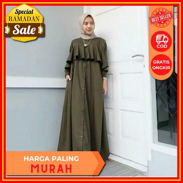 Model Gamis Terbaru 2022 Hitam Polos Simpel Modern Remaja Dress Eticha Wanita Muslim Pesta Elegan Me