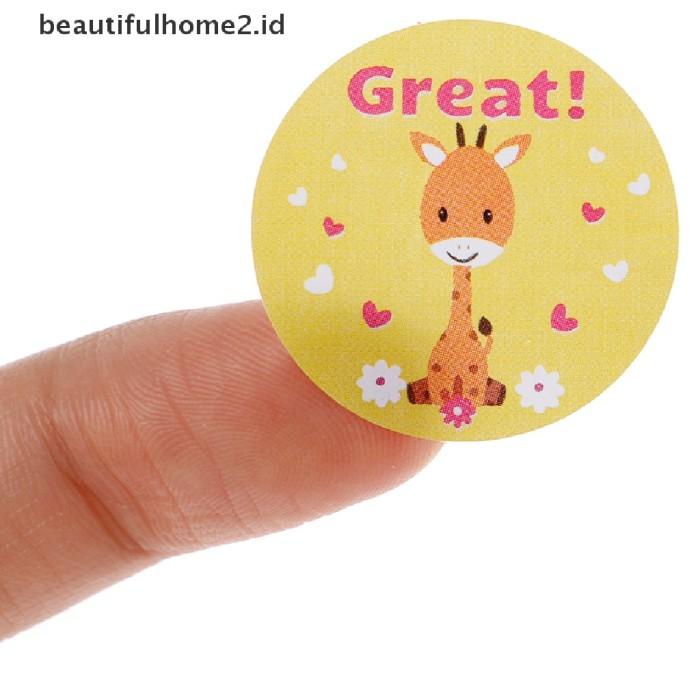 

(Beautifulhome2.Id) 500pcs / Set Stiker Motivasi Motif Kartun Hewan