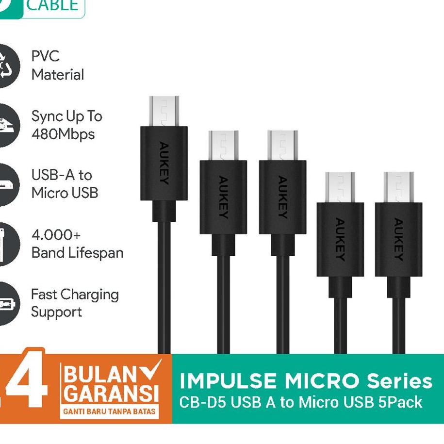☄ Aukey Cable Micro USB 2.0 (5Pcs) -  ✬