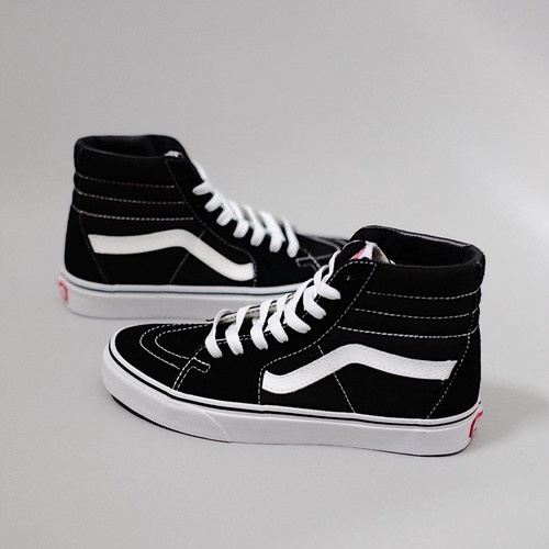 Sepatu Vans Sk8 High Black White Size 36-43 Import Quality Made In China With Box