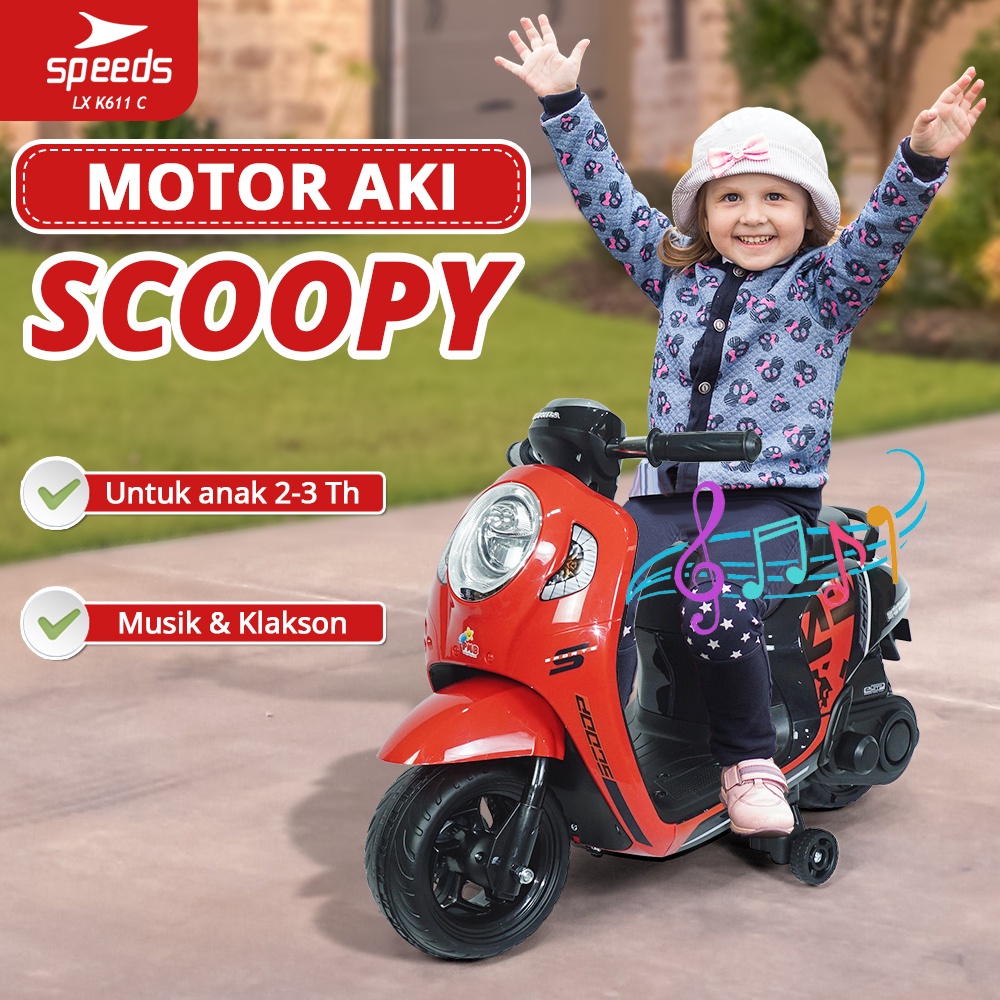 Mainan Anak Motor Aki Scoopy PMB Original Motor-motoran  K611C