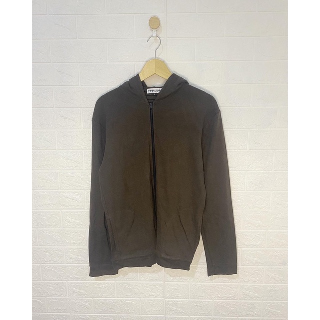 Klein plus hoodie (army kecoklatan)