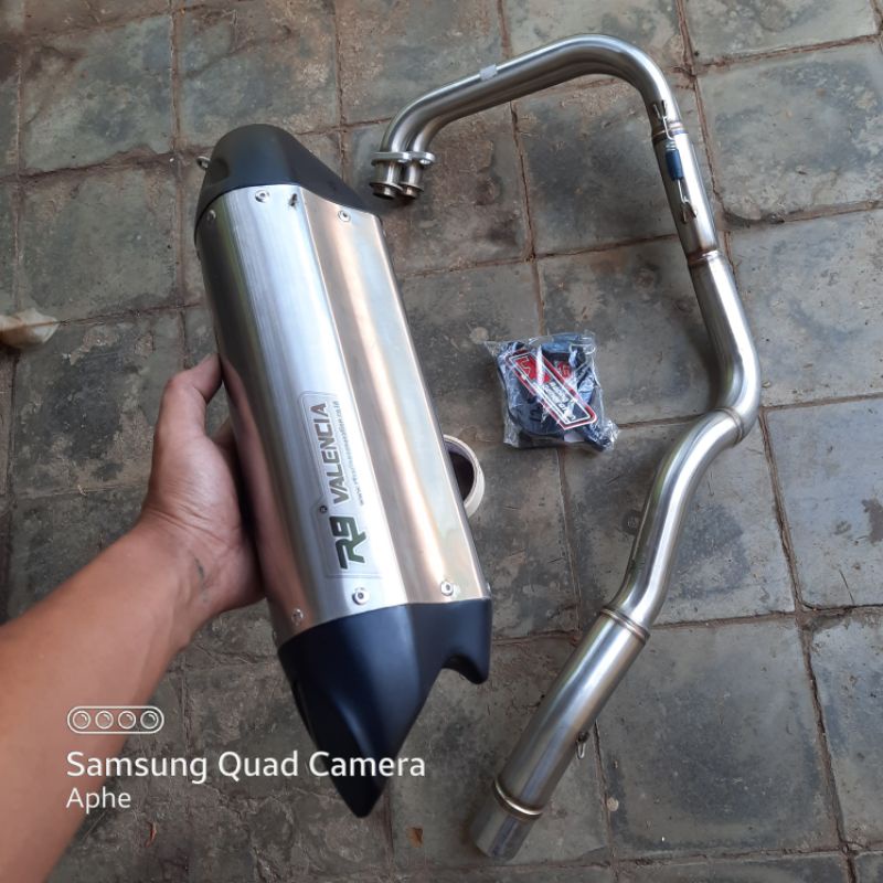 knalpot r9 valencia black original ninja 250 fi old fullsystem kondisi baru