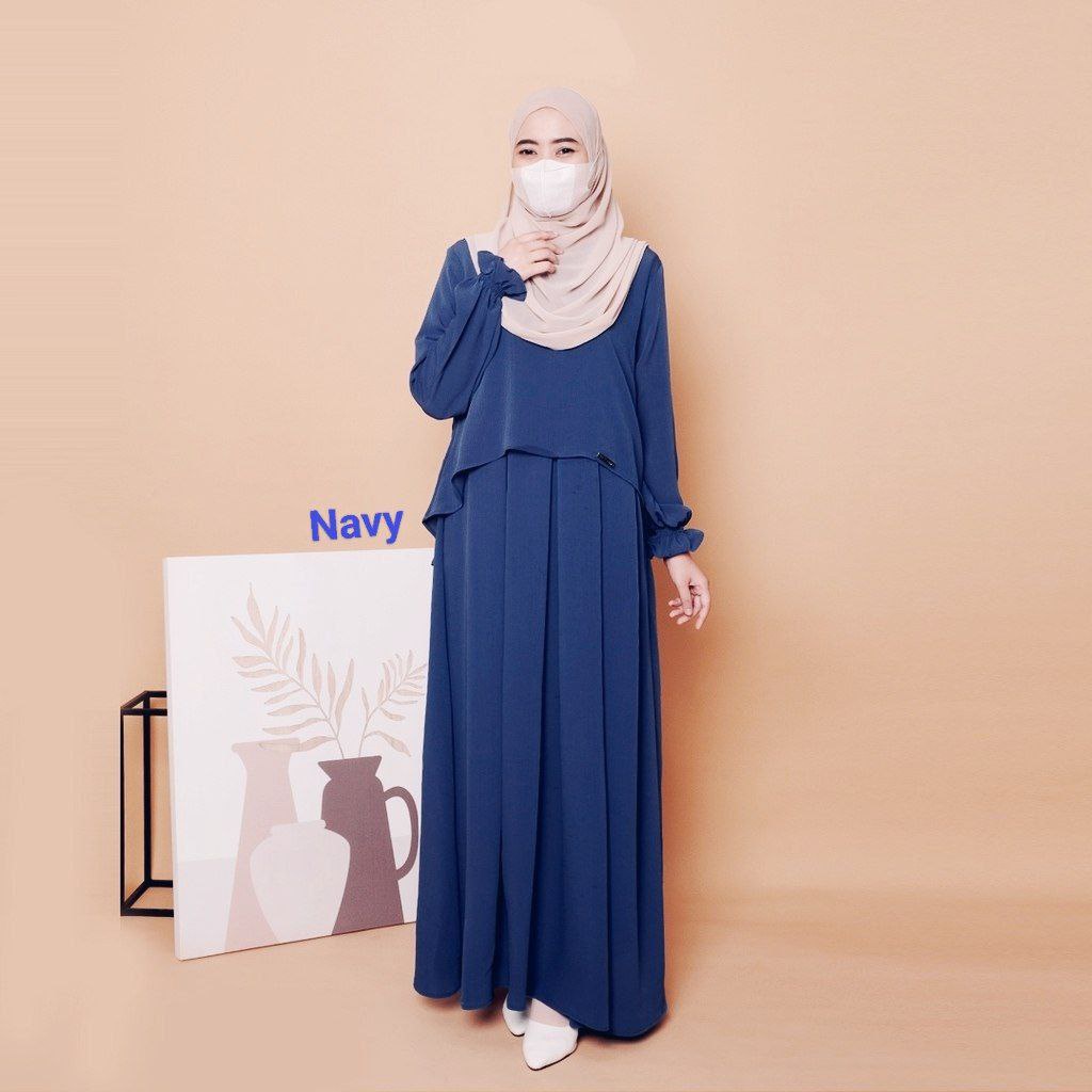 LAURA MAXY DRESS CRINCLE POLOS