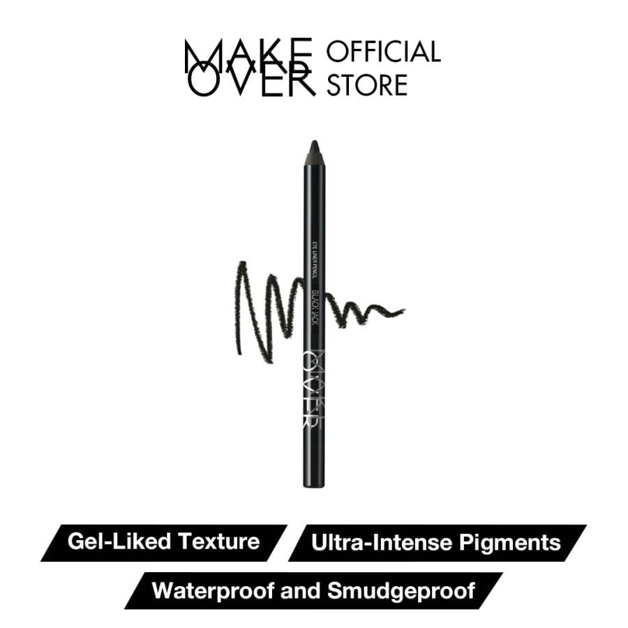 Make Over Eye Liner Pen | Eyeliner Pensil Black dan Silver White 1,2gr