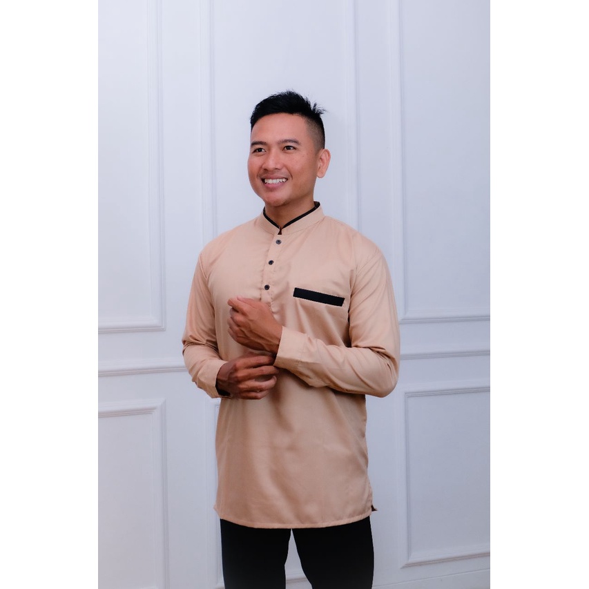 Koko Kurta Putih Dewasa Lengan Panjang Putih Material CATTON Adem