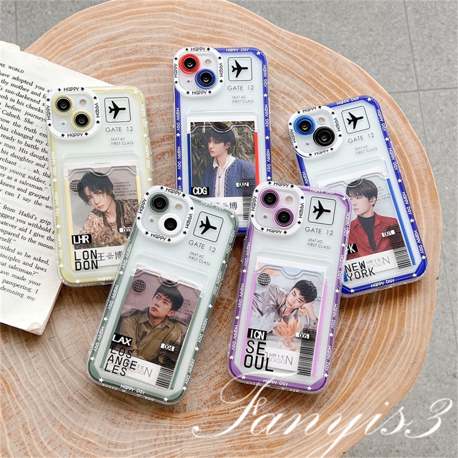 Compatible For IPhone 14 13 12 11 Pro Max X XR Xs Max 8 7 Plus SE 2020 Kompatibel Untuk Fashion Air ticket Card Holder Phone Case Clear TPU Lembut Cover Pelindung