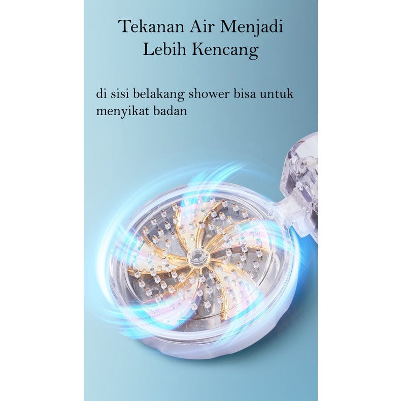 (SerbaSerbi)Hand Shower Pijat Lipat Dengan Filter Baling Turbo Fan New Model 2022 Terlaris