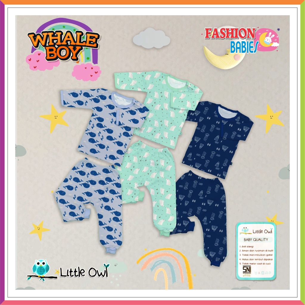 LITTLE OWL - BABY SET | SETELAN BAYI OBLONG PANJANG MIRIP VELVET ❤ Fashionbabies ❤