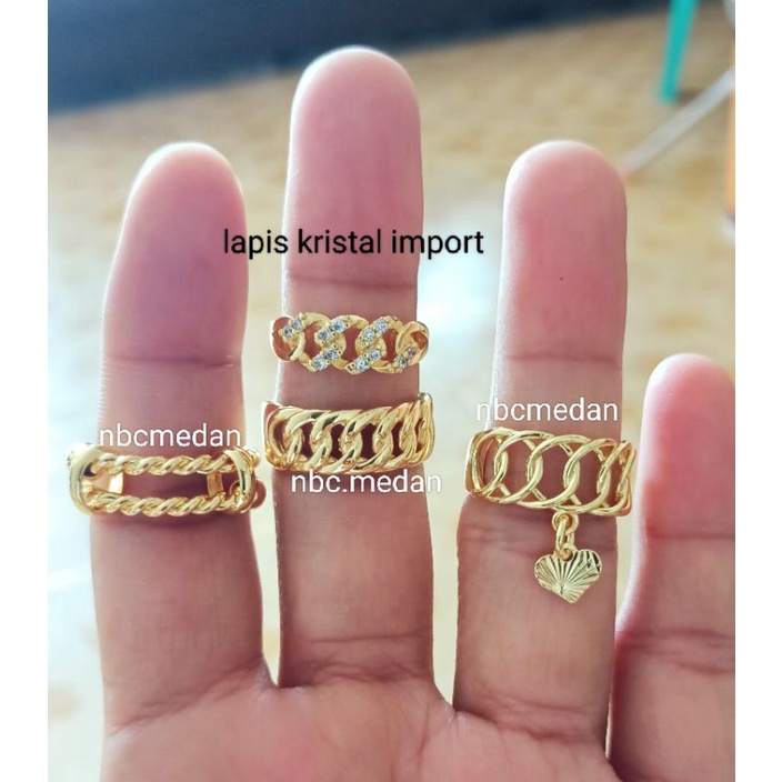 Cincin replika mas 24k lapis kristal import dan penang,tahan lama