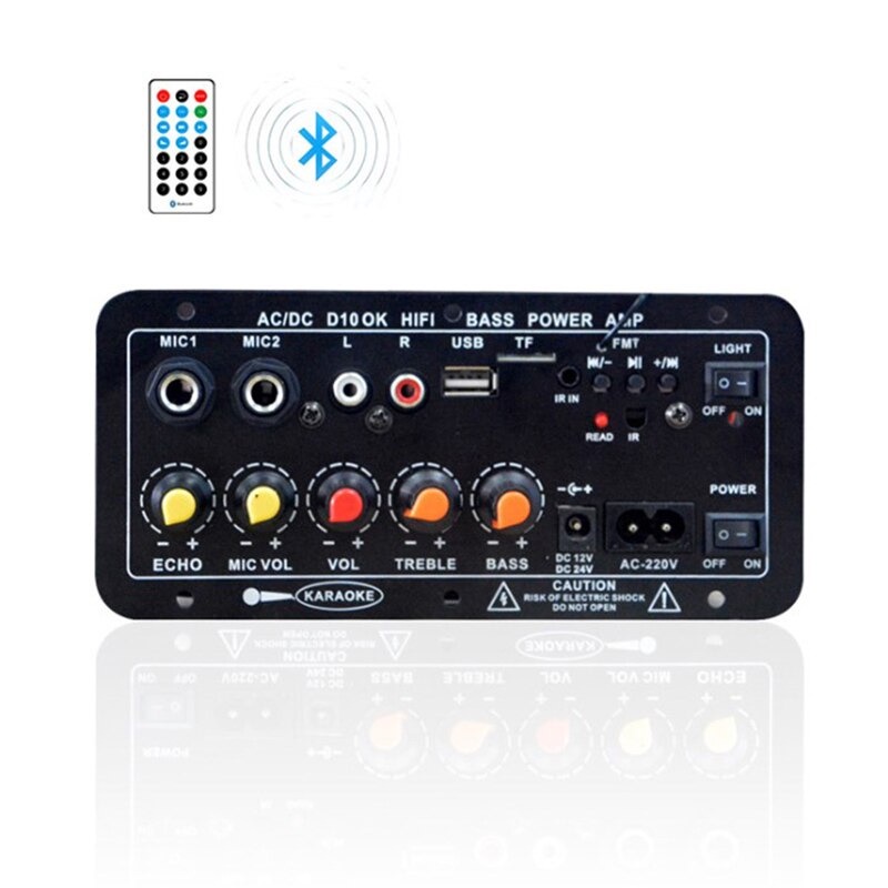 TKXEC Amplifier Board Audio Bluetooth USB FM Radio Subwoofer DIY 40W - D30 - Black