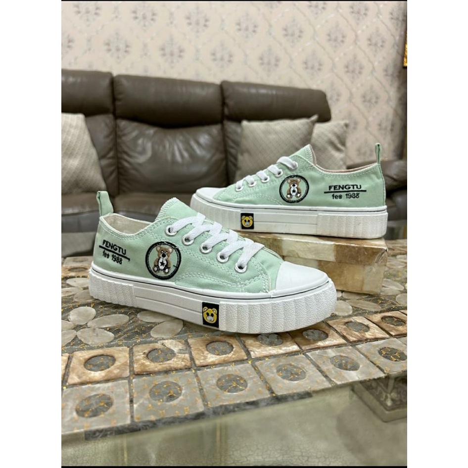 Sepatu Wanita Sneakers Kets Bertali Keren Ala Korea Import Original PTK005