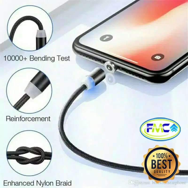 Kabel Charger Magnetic 3 in 1 Semua Tipe HP  Cable Charger Kable Data Micro USB Type C Iphone Fast Charging