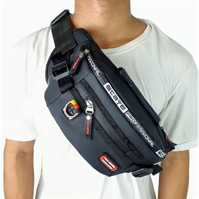 Tas selempang kulit pria/tas kulit pria asli/tas slempang kulit pria - Hitam Var Hitam