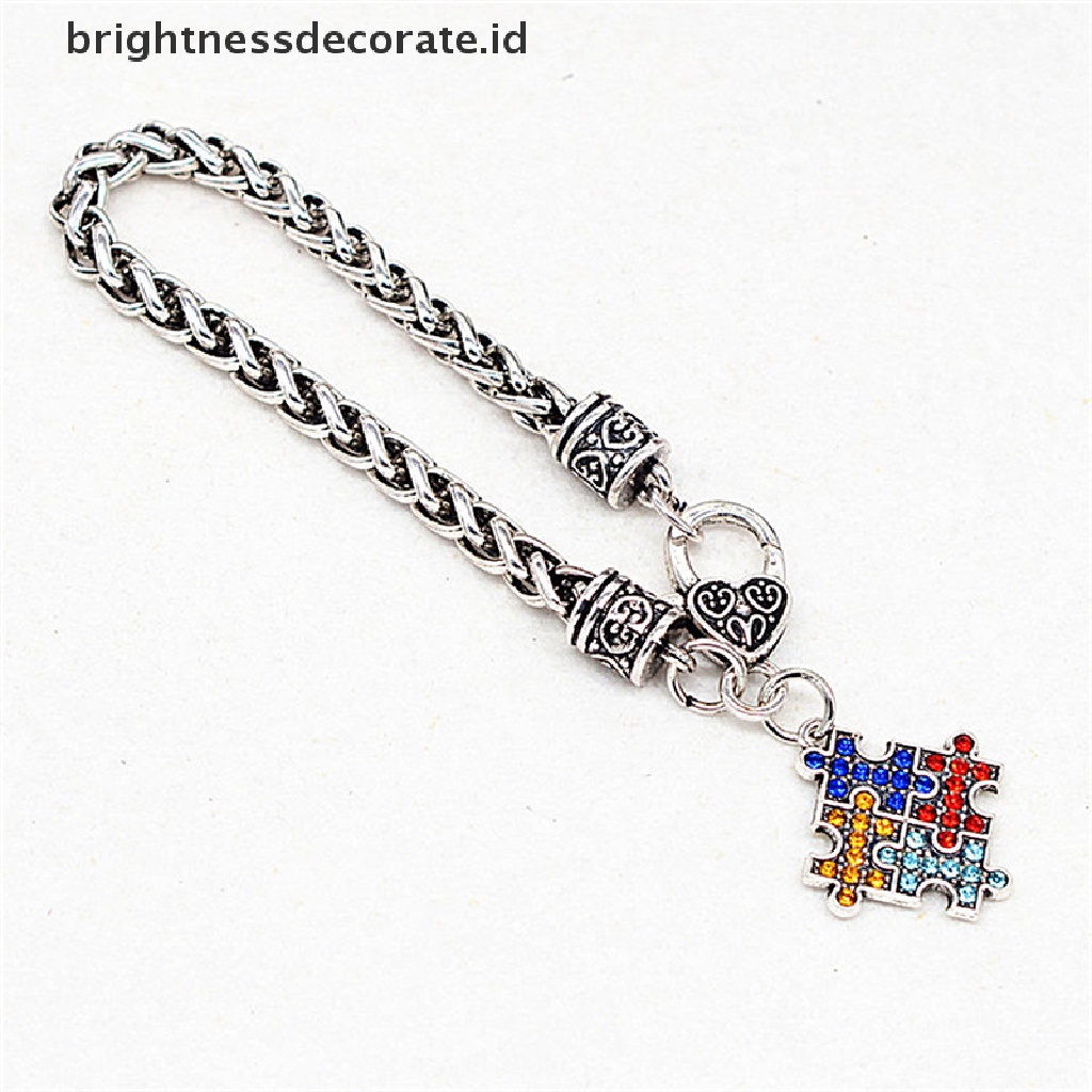 [Birth] Autism Rhinestone Bracelet Gelang Tali Bangle Bracelet Gelang Rantai Twist [ID]