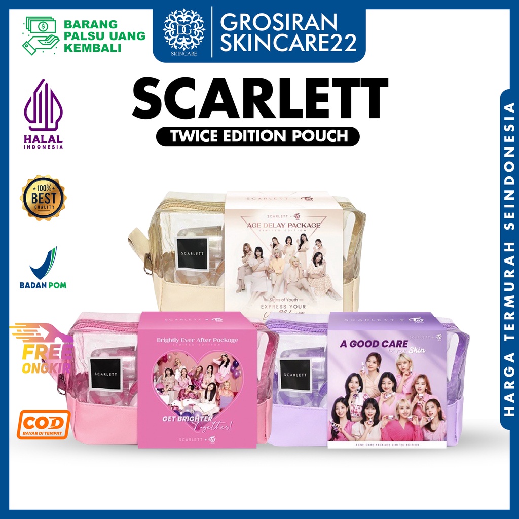 SCARLETT Whitening X TWICE Limited Edition Pouch Acne Care / Brightly Ever After / Age Delay 750gr I