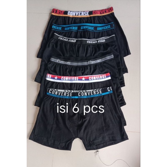 CD boxer pria isi 6 pcs hitam