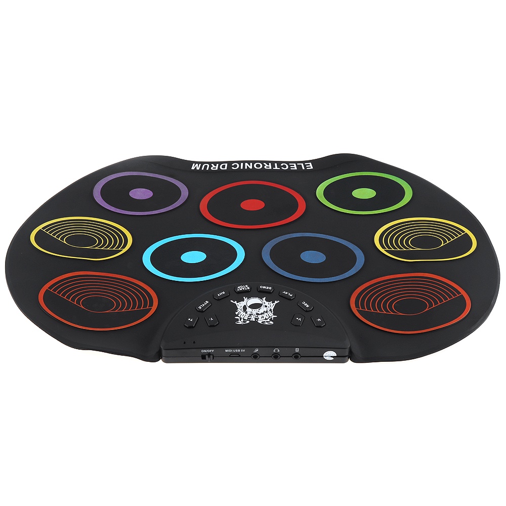 Set Drum Gulung Gulung Colorful Portable Electronic Digital USB 9pad