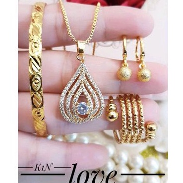 Xuping Set Perhiasan Wanita Dewasa Terbaru Lapis Emas 1701aa