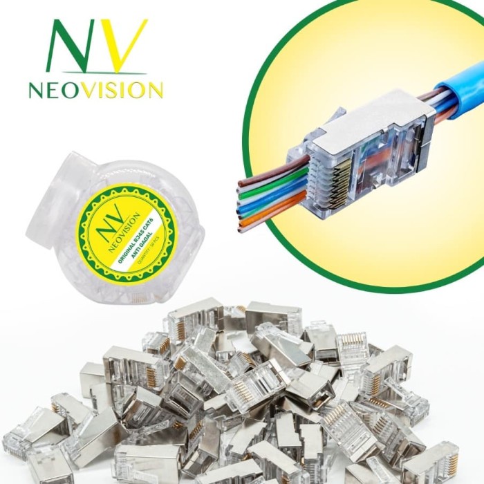 Neovision NV-RJ45 Connector RJ45 UTP/ FTP Cat 6 Anti Gagal Metal