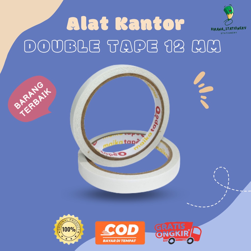 

ISOLASI DOUBLE TAPE MAIKATAPE 12MM ISOLASI