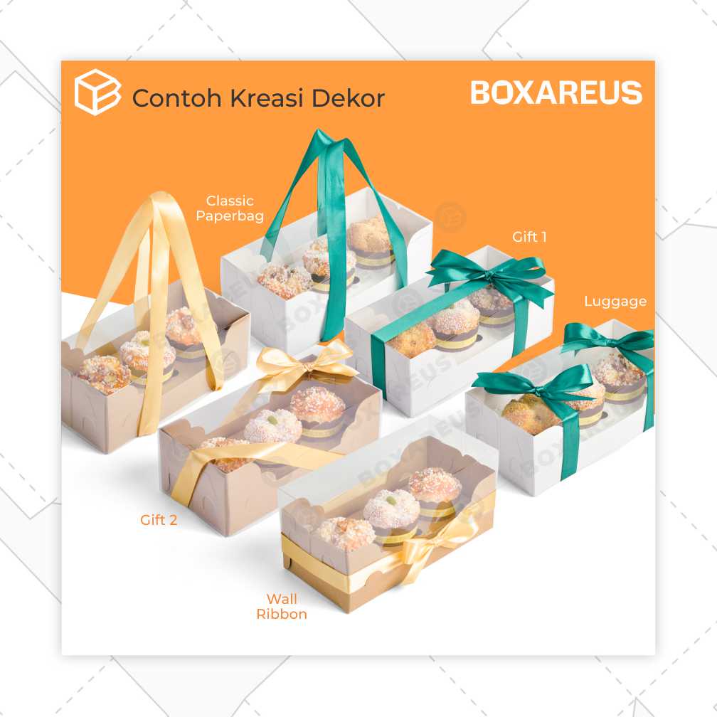 Box Mika Roll Cake Dus Cupcake isi 3 Packaging Bolu Gulung Atur Tinggi | WB Multi 3