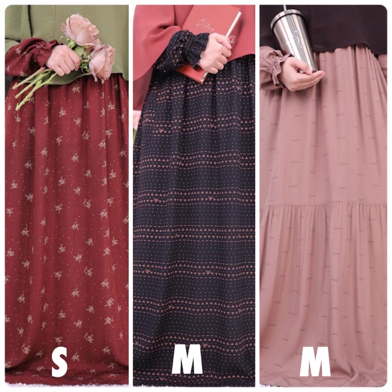 Ditsy Januari 2023. Maeve maroon S, Syera black M,Ditsy chestnut M.