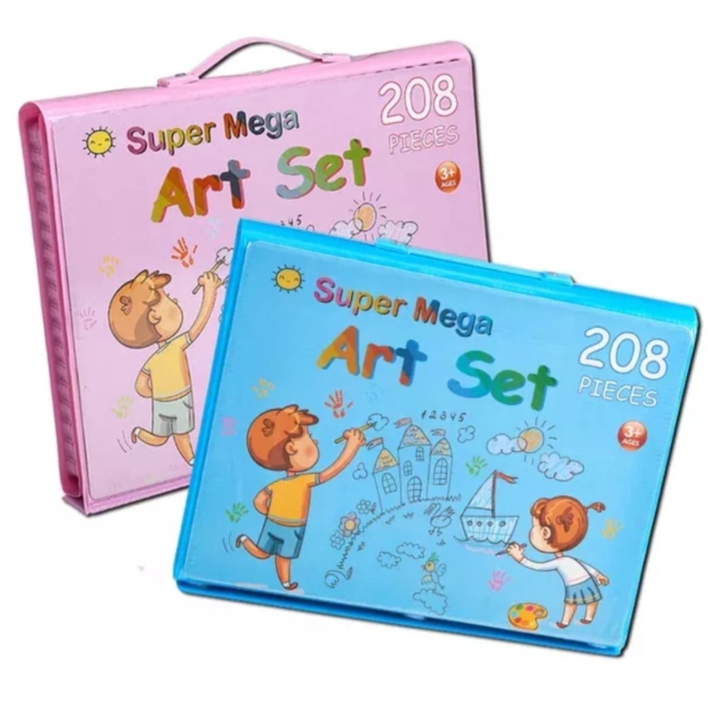 Crayon Magic Anak 208 set Crayon Set 208 Pcs Cat Minyak Pensil Warna Pastel untuk Anak Melukis Mengambar Super Mega Art Set 208 Pcs /alat gambar/alat lukis anak