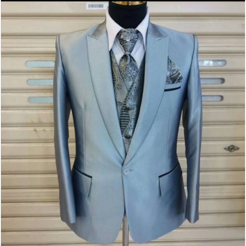 LAGI PROMO!!Jas wedding pria silver/jas pengantin pria silver/jas formal premium