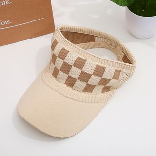 GO! TP972 Topi Golf Rajut Motif Catur Baseball Cap Sport Jogging Cap Pantai Korea Fashion Wanita Visor Hat Import