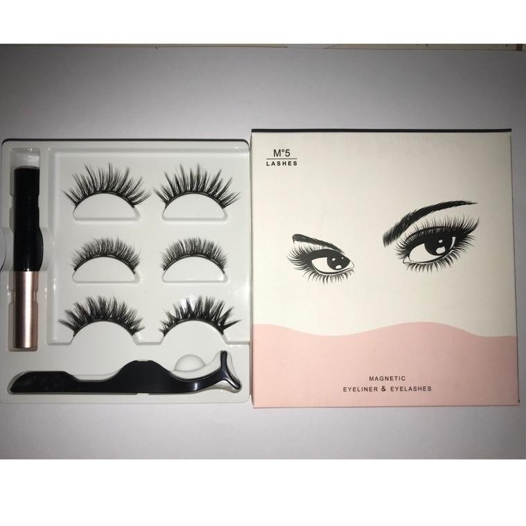 

12.12 BULU MATA PALSU Magnetik eyelash MAGNET 3D Magnetic SET 3Pairs with Eyeliner - Tweezer murah