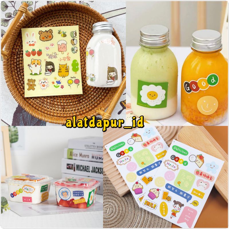 

10lembar stiker karakter lucu stiker tq thank you stiker segel box botol handmade