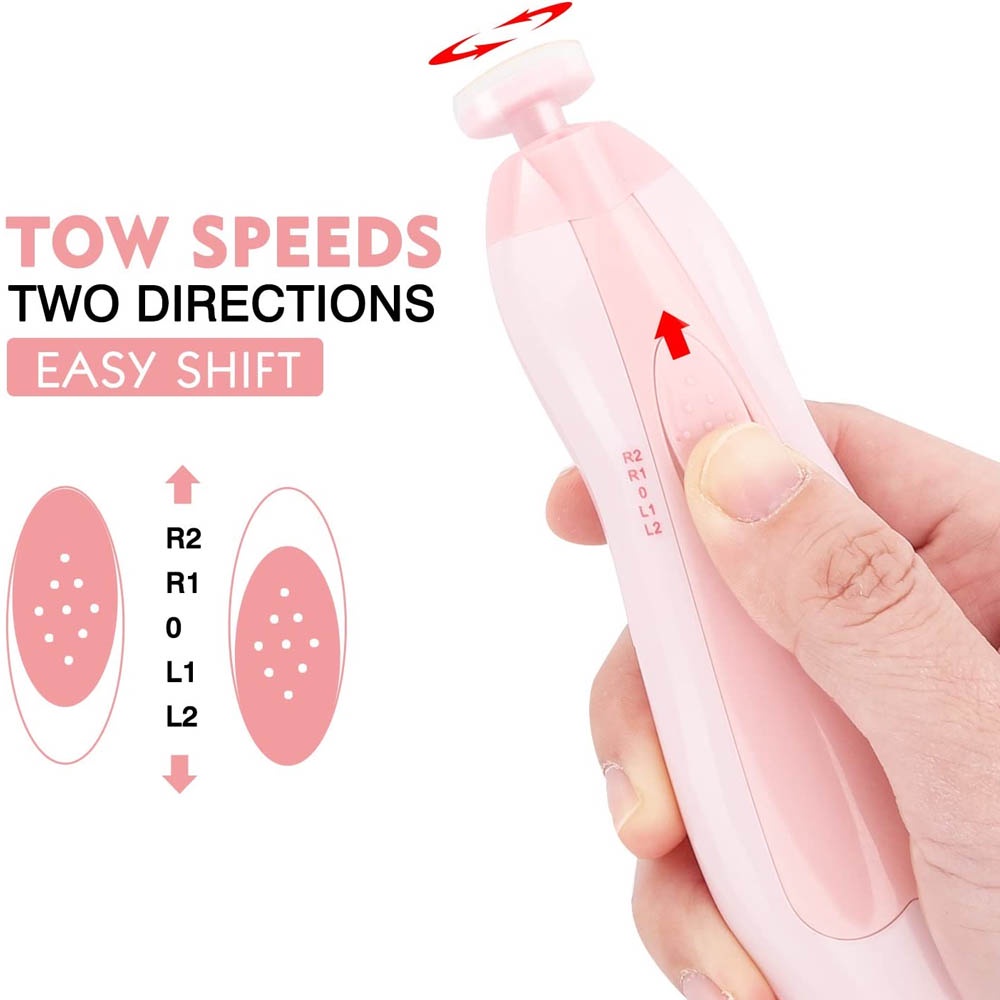 Baby Nail Trimmer Set Medicure Dan Pedicure SA2B Gunting Kuku Bayi Elektrik Dengan LED Untuk Bayi Anak Orang Dewasa  Dilengkapi Lampu dan 4 Kecepatan 2 Arah - RANDOM