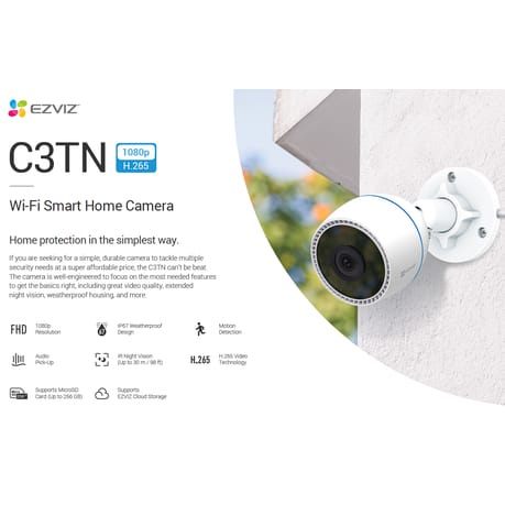 Camera Ezviz C3TN 2MP 1080P Wifi Smart Home - IP Camera Home Outdoor