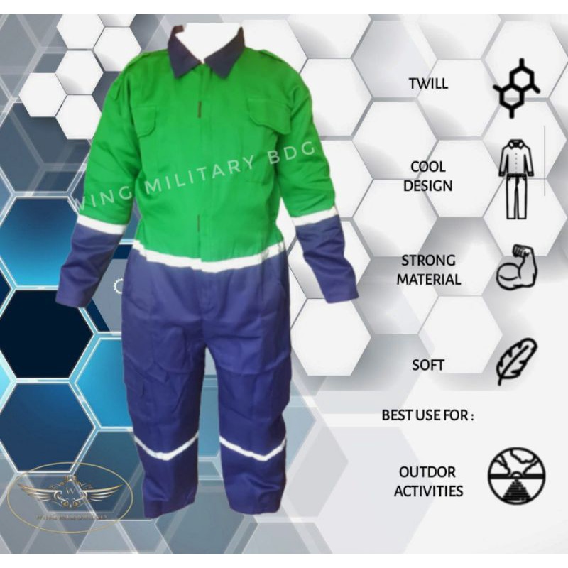 katelpak bengkel werpak coverall two tone