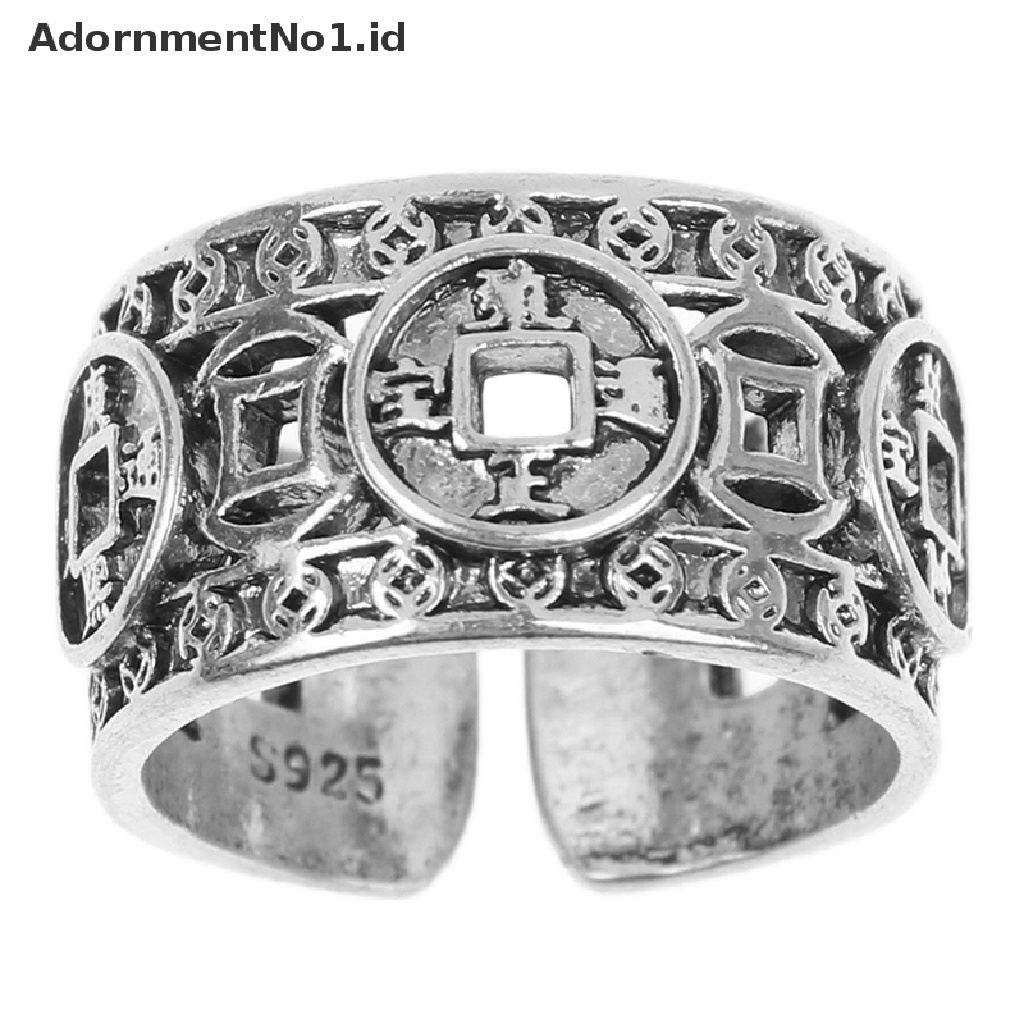 [AdornmentNo1] Gaya Etnik Vintage Lima Kaisar Uang Koin Cincin Untuk Pria Dan Wanita Yang Baik Beruntung Adjustable Jari Cincin Perhiasan Hadiah Cincin Terbuka [ID]