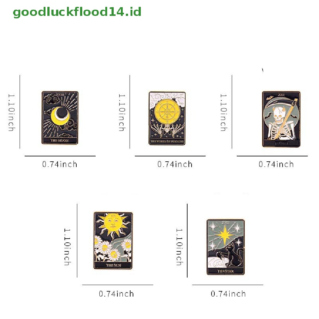 [GOOGFOUR] Kartu Tarot Enamel Pin Kerangka Kelelawar Demo Bros Ransel Lapel Pin Badge [TOP]