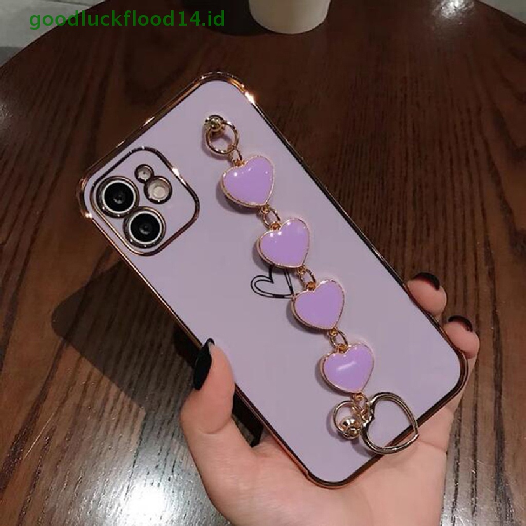 [GOOGFOUR] Diy Bling Berlian Gelang Rantai Aksesoris Kristal Ponsel Case Cover Kreatif [TOP]