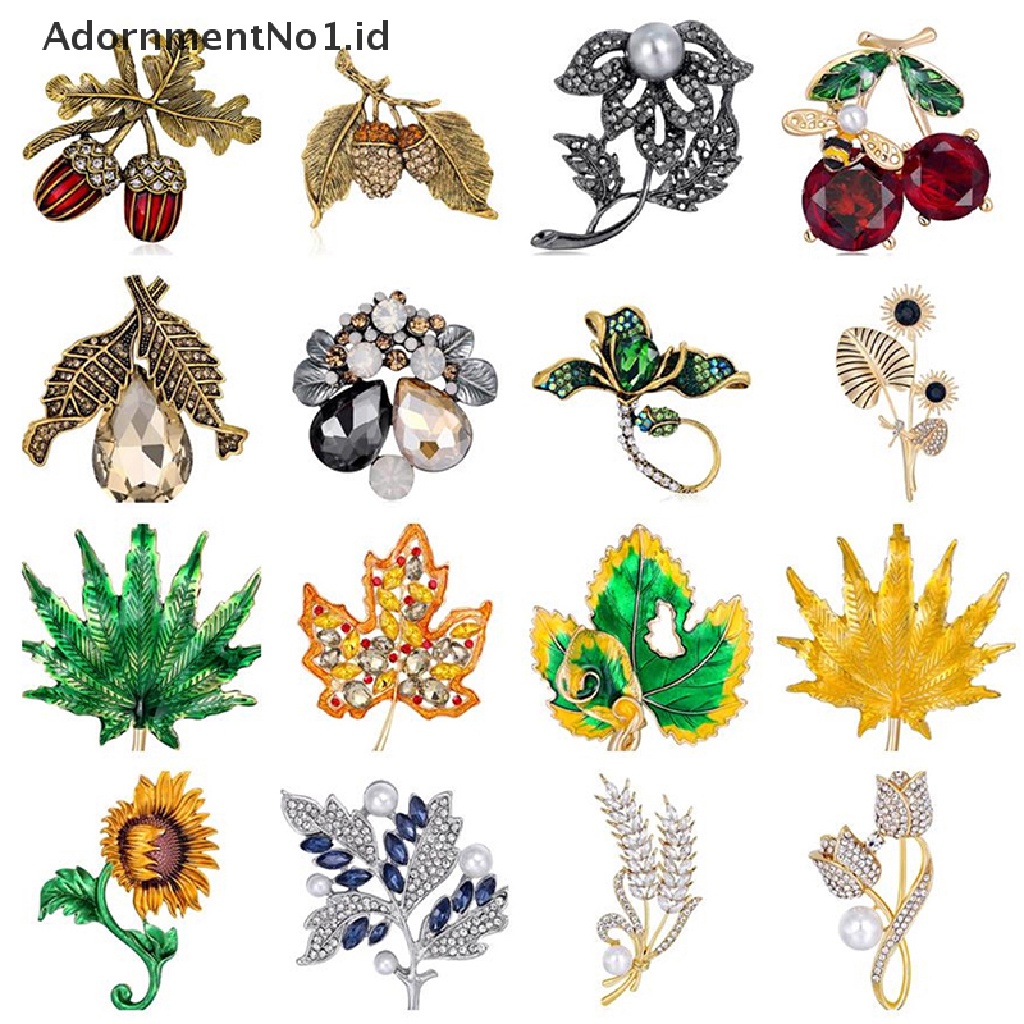 [AdornmentNo1] Fashion Vintage Bros Lencana Kristal Berlian Imitasi Pin Wanita Baroque Perhiasan Pesta [ID]