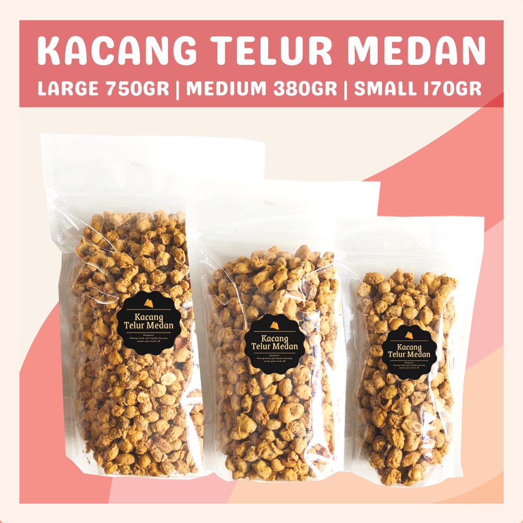 [DELISH SNACKS] Kacang Telur Medan (L) 750gr / Snack Cemilan / Camilan Kacang-Kacangan Asin Original