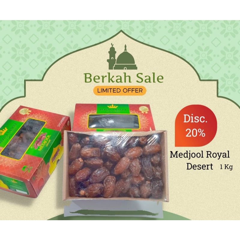 

Kurma Medjool Royal Desert kotak 1 kg / King kurma besek