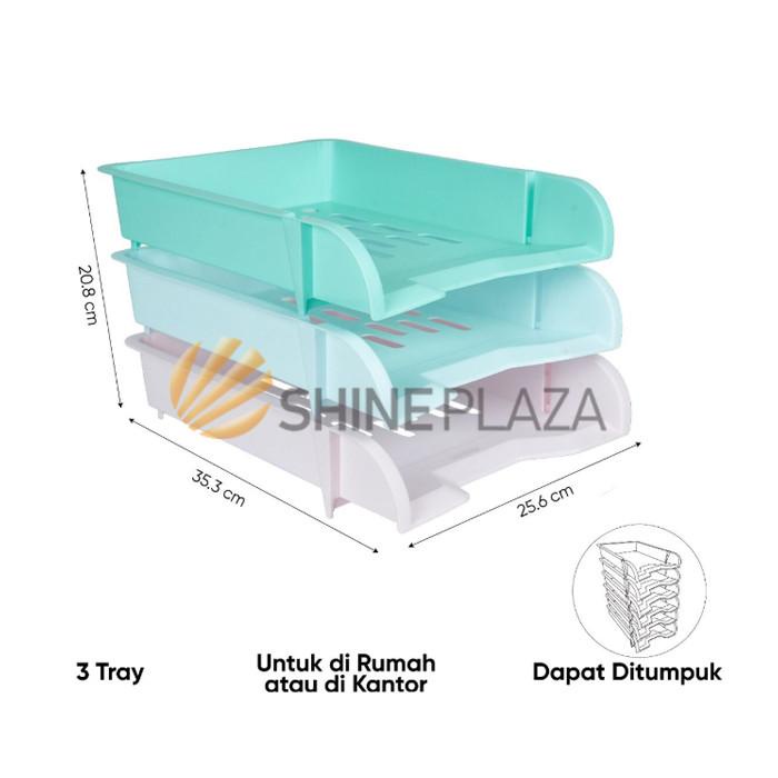 

Rak Kertas Dokumen Plastik Pastel - Document Tray 3 Susun Joyko DT-900