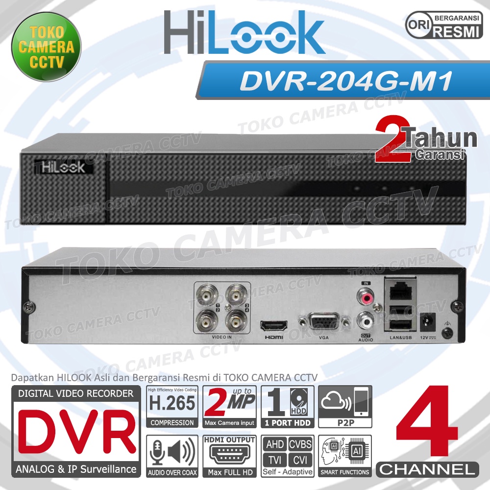 DVR RECORDER CCTV HILOOK 4 CHANNEL CCTV HILOOK 4CH 2MP