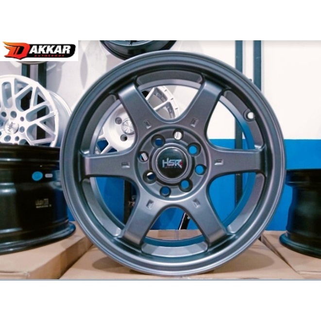 Velg Racing R15 Rata Body Brio Mirage Vios Datsun Dll Velg Tokyo Hsr Velg Mobil Ring 15 Warna Grey