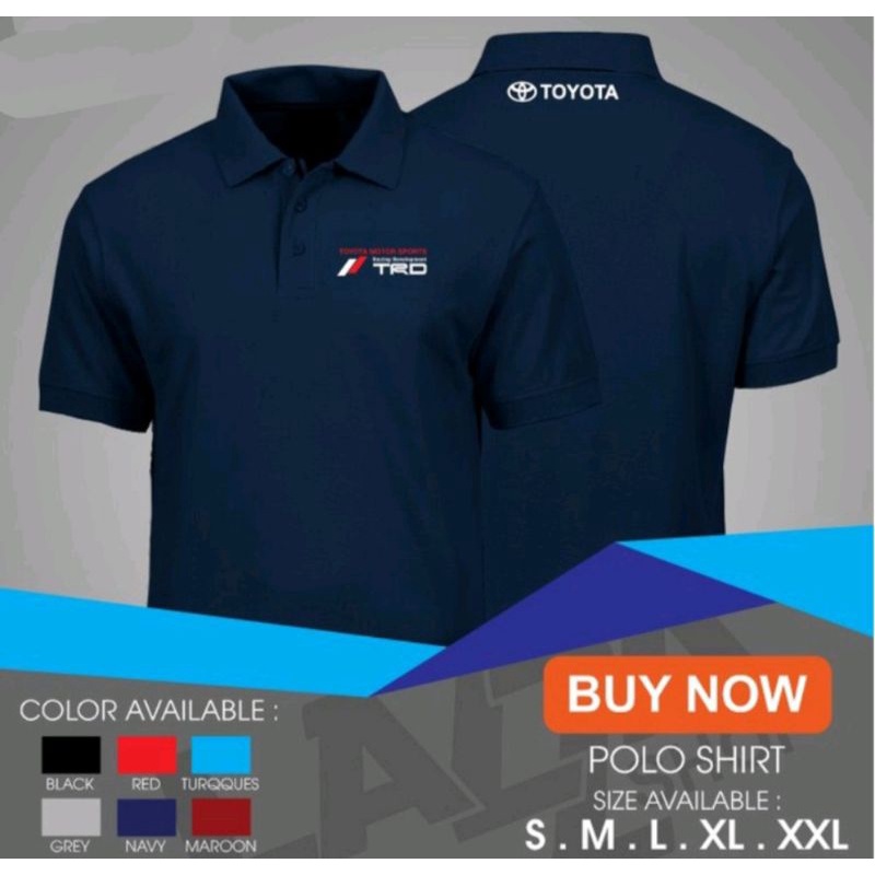 KAOS TOYOTA TRD T-SHIRT POLO KATUN FULL BORDIR