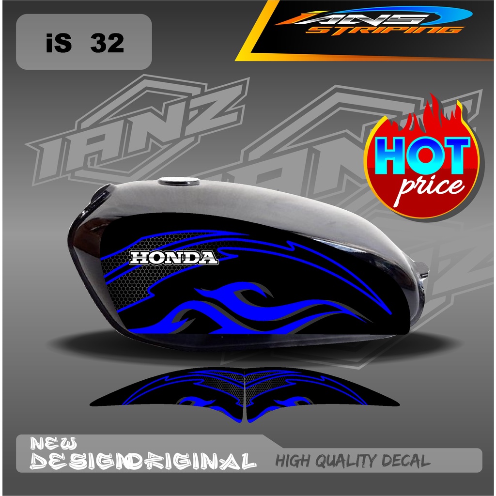 NEW STIKER STRIPING CUSTOM TANGKI CB100 HOLOGRAM/NON HOLOGRAM IS32