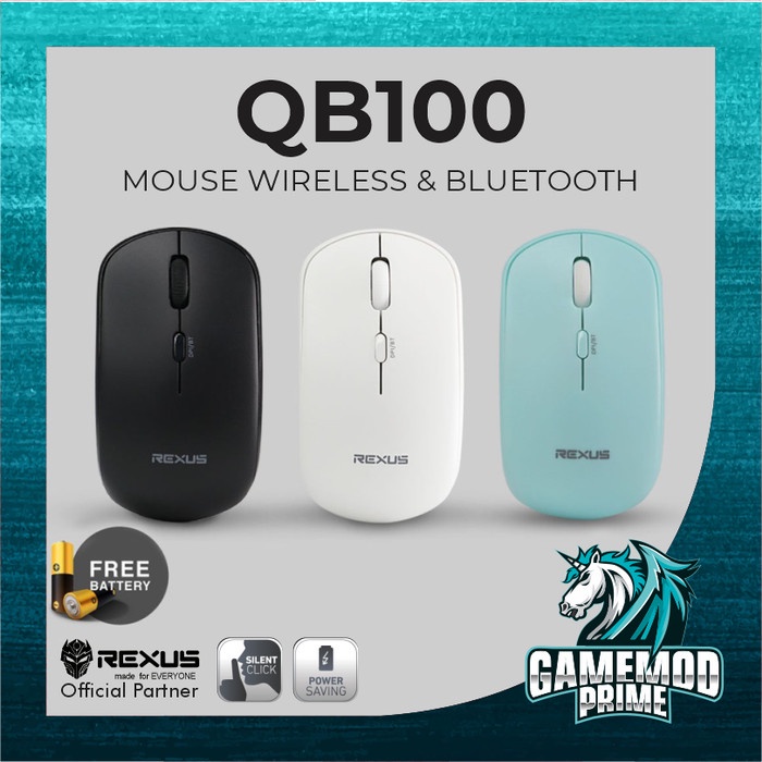 Mouse Wireless Bluetooth Rexus QB100 4D Silent Click QB-100 Office